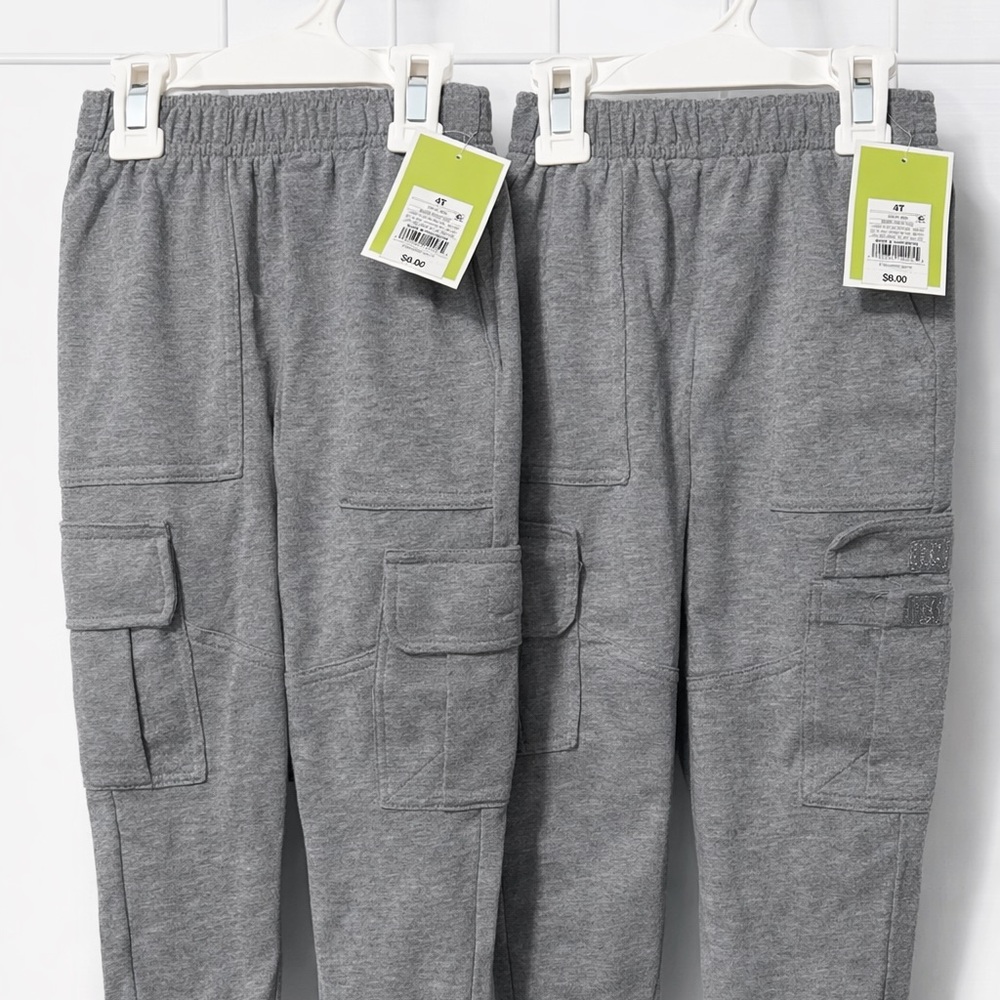 Kids Gray Jogger Pants 4T – NWT – Soft Cotton Pull-On (2 Pack)